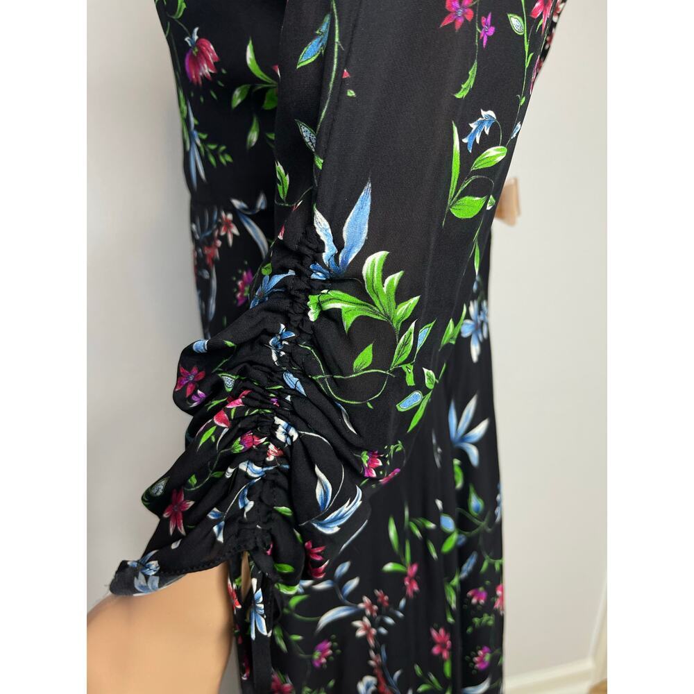 Milly Diana Silk Dress size 8 Black Floral New Fit and flare Cocktail - Picture 8 of 16